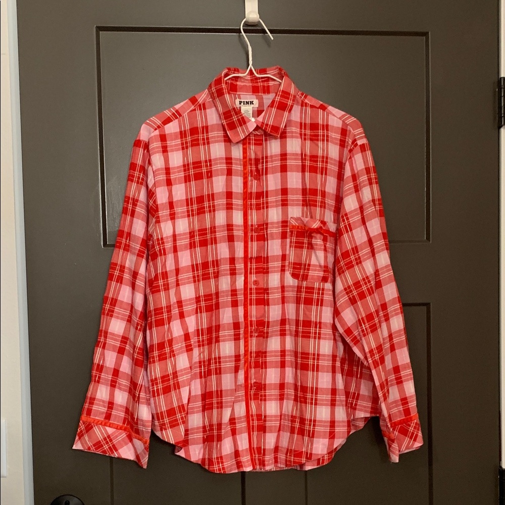 PINK Victoria's Secret Plaid Button-Down Shirt